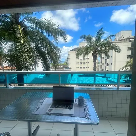 Apartamento área nobre da praia grande, vista para o mar, 3 suítes-3